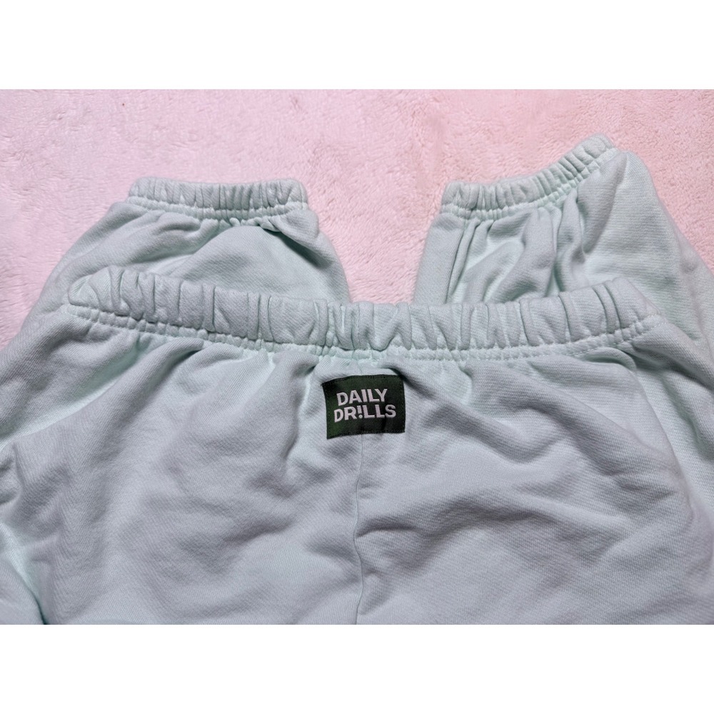 Daily Drills Sweatpants Women M/L Mint Green Joggers Cotton Loungewear Pockets
